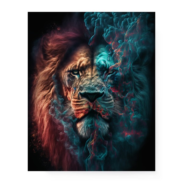 Obraz Lion in smoke